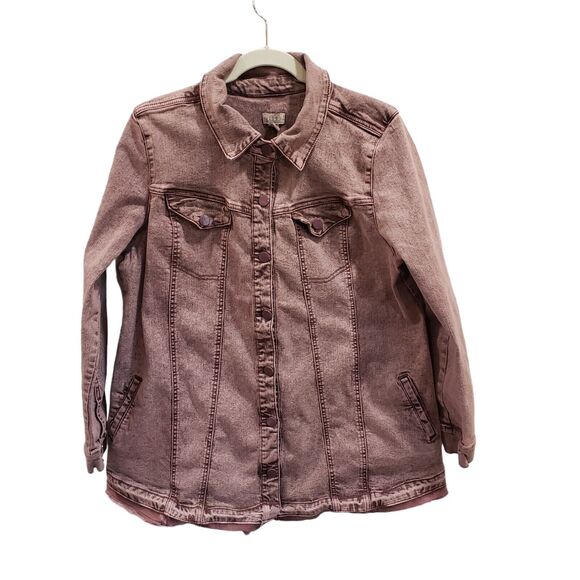 LOGO by Lori Goldstein Jackets & Blazers - LOGO by Lori Goldstein Pink Jean Jacket